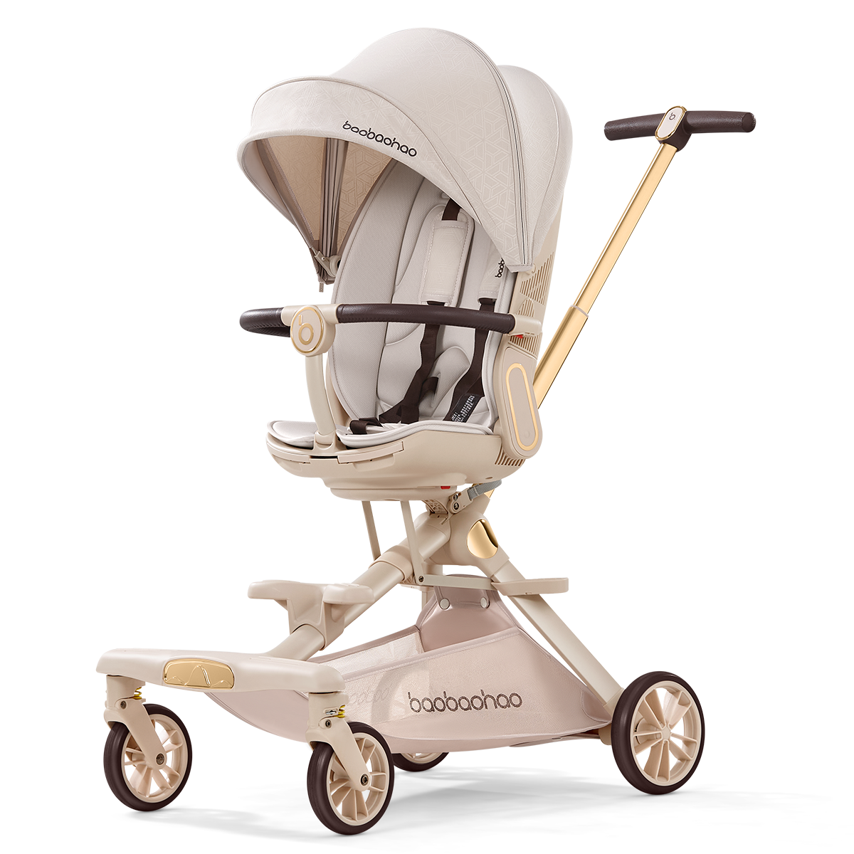 Baobaohao V16max Baby Stroller All Terrain Wheels Trolley 2 Way Magic Stroller Foldable Lightweight Travel Pram for Newborn Kids