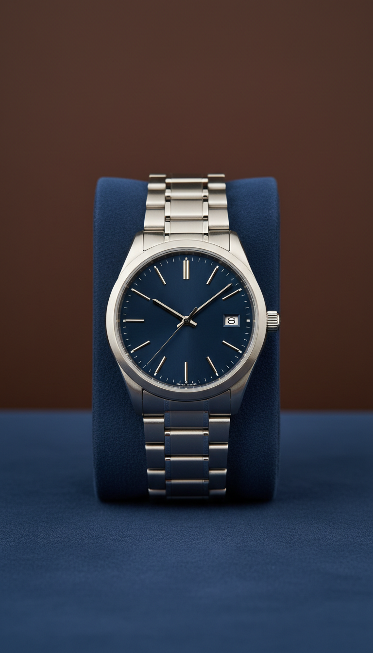 Stainless Steel Classic Date Navy Dial