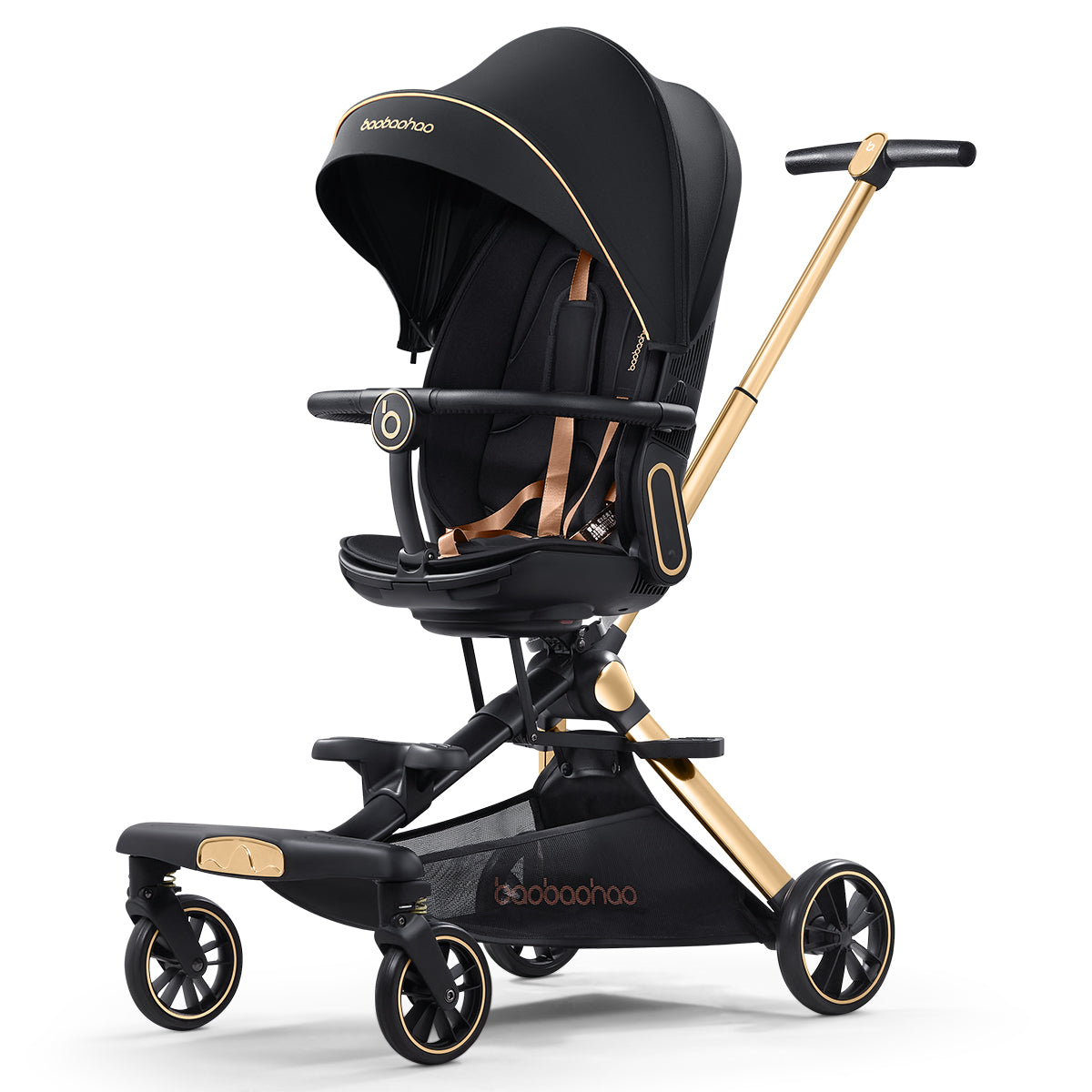 Baobaohao V16max Baby Stroller All Terrain Wheels Trolley 2 Way Magic Stroller Foldable Lightweight Travel Pram for Newborn Kids