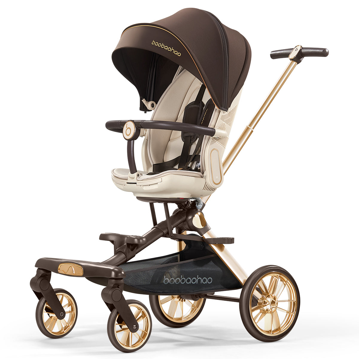 Baobaohao V16max Baby Stroller All Terrain Wheels Trolley 2 Way Magic Stroller Foldable Lightweight Travel Pram for Newborn Kids