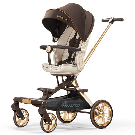 Baobaohao V16max Baby Stroller All Terrain Wheels Trolley 2 Way Magic Stroller Foldable Lightweight Travel Pram for Newborn Kids