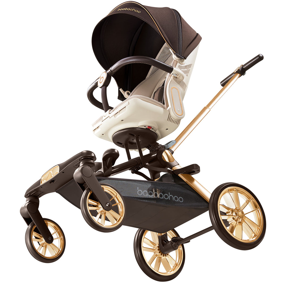 Baobaohao V16max Baby Stroller All Terrain Wheels Trolley 2 Way Magic Stroller Foldable Lightweight Travel Pram for Newborn Kids