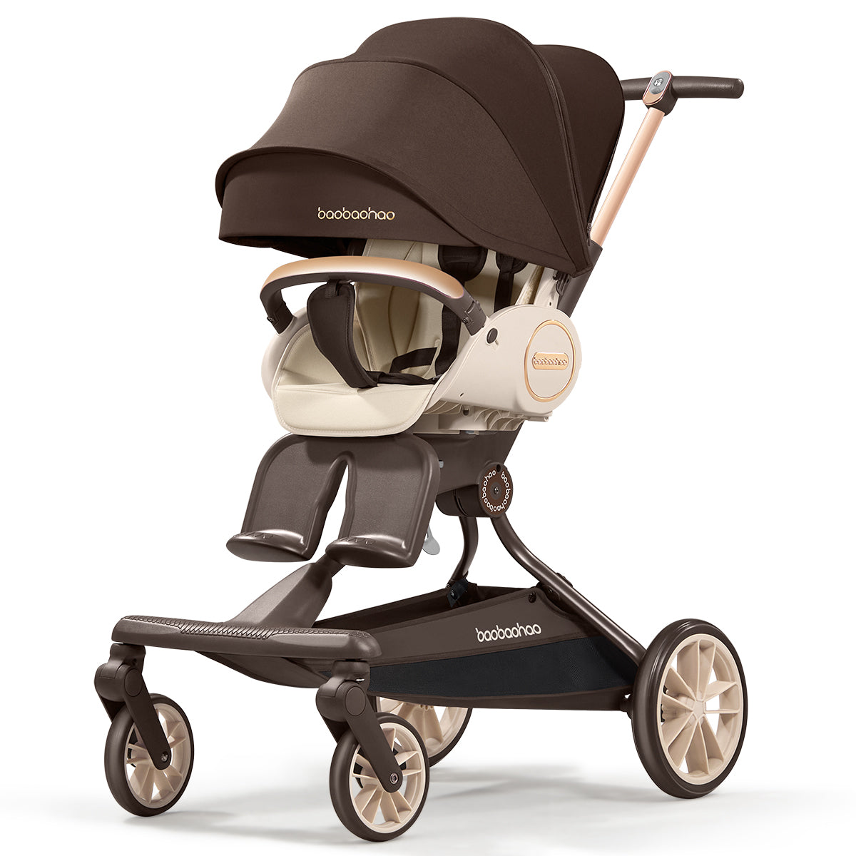 Baobaohao V9max Baby Stroller All Terrain Wheels 2 Way Trolley Lightweight Foldable Pram for Newborn Toddler Kids