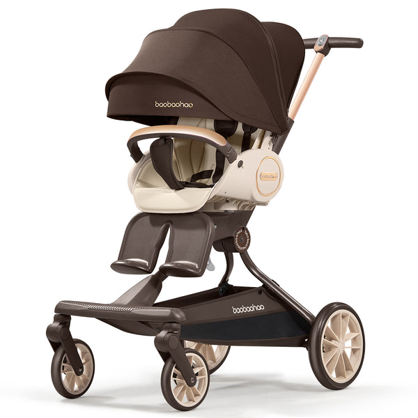 Baobaohao V9max Baby Stroller All Terrain Wheels 2 Way Trolley Lightweight Foldable Pram for Newborn Toddler Kids