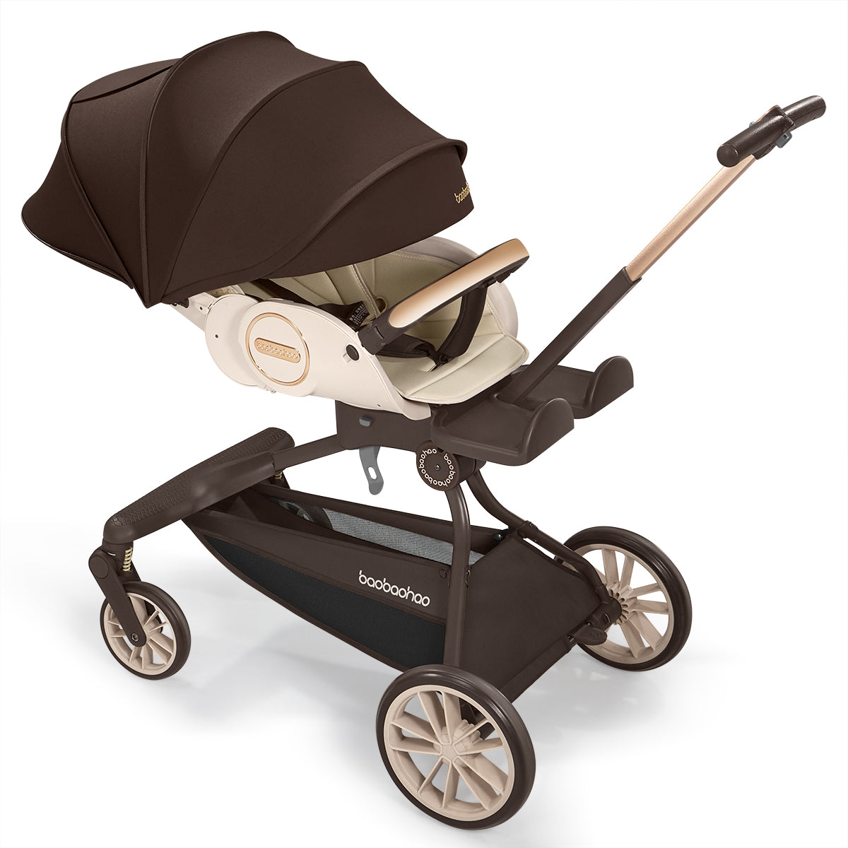 Baobaohao V9max Baby Stroller All Terrain Wheels 2 Way Trolley Lightweight Foldable Pram for Newborn Toddler Kids