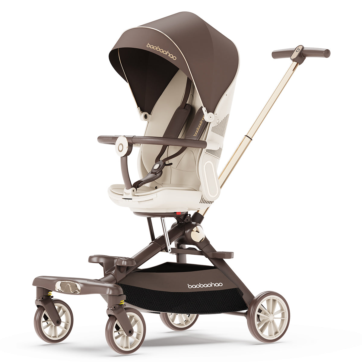 Baobaohao V16max Baby Stroller All Terrain Wheels Trolley 2 Way Magic Stroller Foldable Lightweight Travel Pram for Newborn Kids