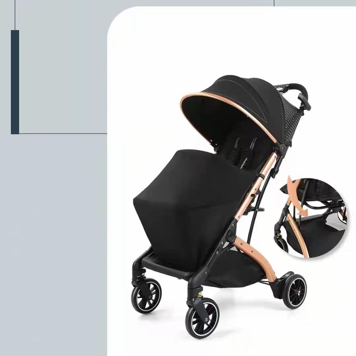 Baobaohao QZ1pro Baby Stroller Lightweight Cabin Trolley  Foldable Pram with Pulling Rod for Travel