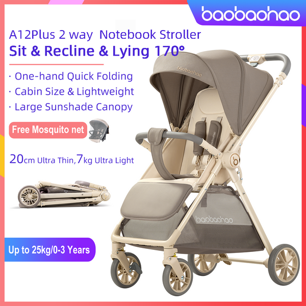 Baobaohao A12 PLUS Baby Stroller 2 Way Foldable Lightweight Cabin Travel Pram